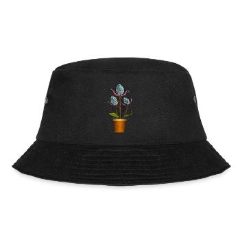 Blumen - Bucket Hat - Schwarz - Vorne - Lela (165cm)