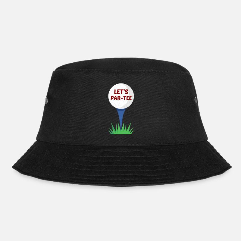 Let's Par-Tee | Golf-Wortspiel - Bucket Hat - Schwarz
