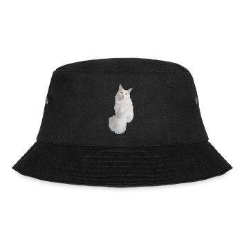 Maine coon weiß - Bucket Hat - Schwarz - Vorne - Lela (165cm)