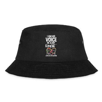I Am His Voice, He Is My Heart #specialneedsmom 2 - Bucket Hat - Schwarz - Vorne - Lela (165cm)