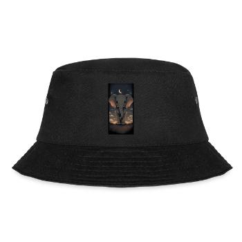 Knuffiger Elephant in der nächtlichen Savanne - Bucket Hat - Schwarz - Vorne - Lela (165cm)