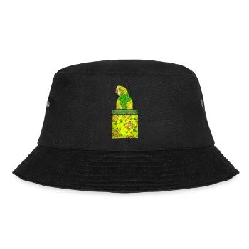 Vogel Tier Geschenk Brusttasche Wellensittich - Bucket Hat - Schwarz - Vorne - Lela (165cm)