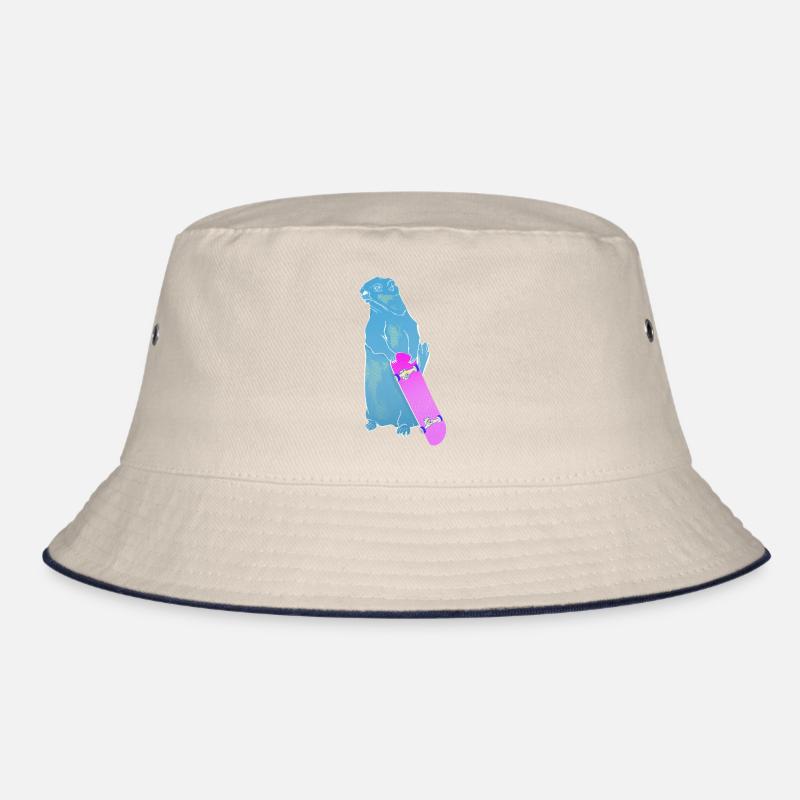 Murmeltier Woodchuck oder Murmeltier Skateboarding Bucket Hat