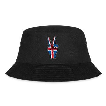 Island Flagge Frieden Victory Symbol - Bucket Hat - Schwarz - Vorne - Lela (165cm)