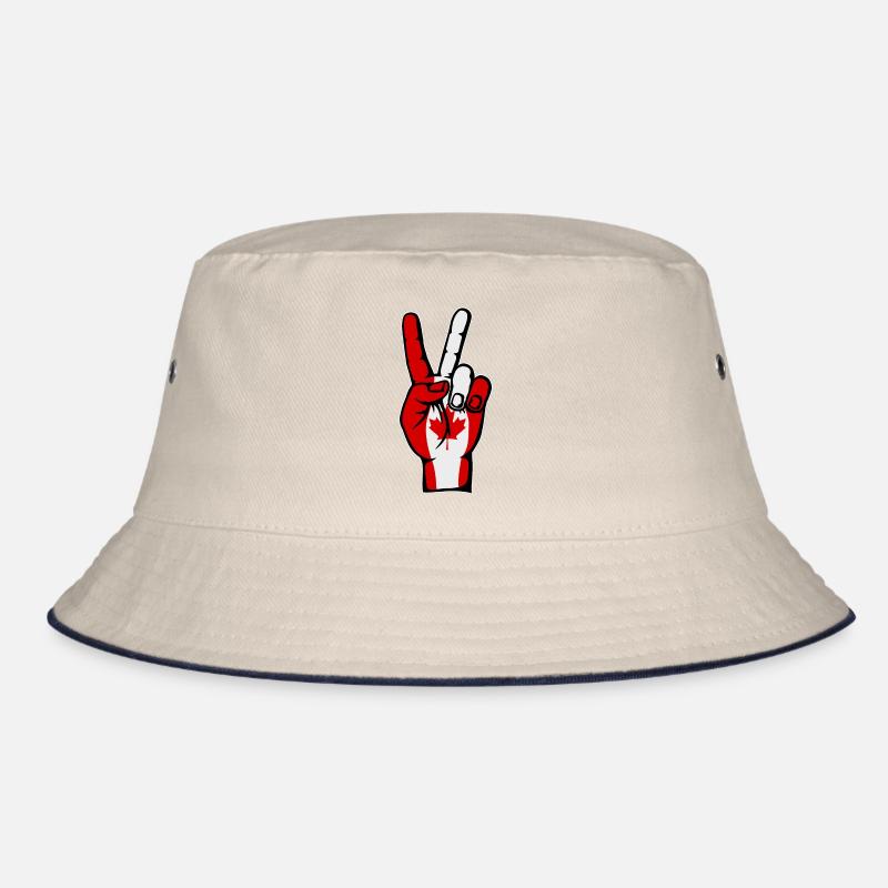 Canada Flag Peace Victory Symbol Bucket Hat