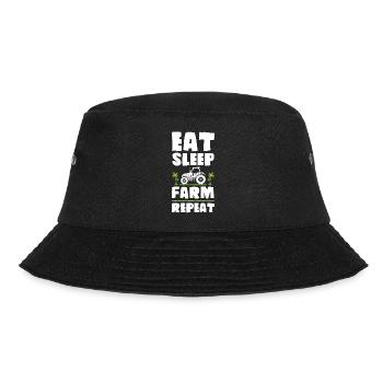 Eat Sleep Farm Repeat - Bucket Hat - Schwarz - Vorne - Lela (165cm)
