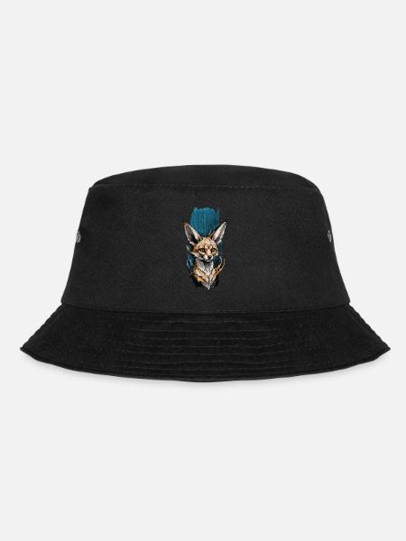 Wüsten-Sprite: Fennec Fox - Bucket Hat - Schwarz