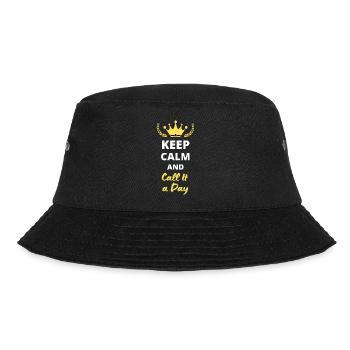 "Keep calm and call it look it" - Entspannung und Faulheit - Bucket Hat - Schwarz - Vorne - Lela (165cm)