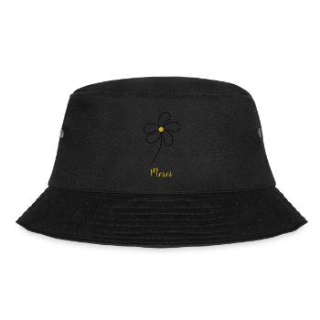 DANKE. THANKS. THANK YOU. - GEBURTSTAG. GEBURT. - Bucket Hat - Schwarz - Vorne - Lela (165cm)