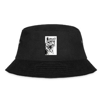 Schneeleopard | Leopard | Raubtier - Bucket Hat - Schwarz - Vorne - Lela (165cm)