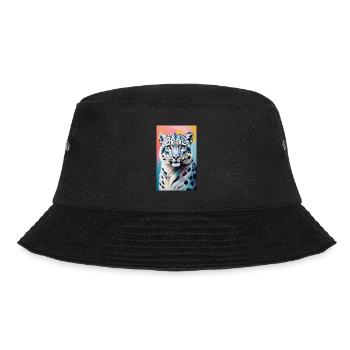 Schneeleopard | Leopard | Raubtier - Bucket Hat - Schwarz - Vorne - Lela (165cm)