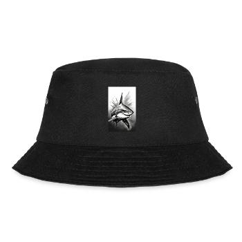 Shark | Great White Shark | Sea Creature | Fish - Bucket Hat - black - Front - Lela (165cm)