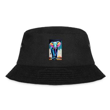 Elefant | Wildtier | Afrika | Kindermotive - Bucket Hat - Schwarz - Vorne - Lela (165cm)