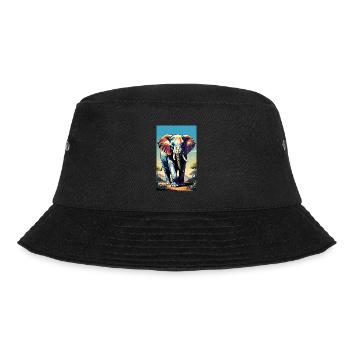 Elephant | Wild Animal | Africa | Children's motifs - Bucket Hat - black - Front - Lela (165cm)