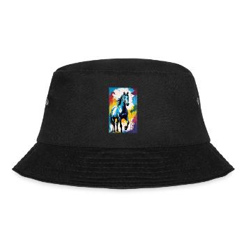 Horse | Horse Riding | Animal | Mount | Colorful - Bucket Hat - black - Front - Lela (165cm)