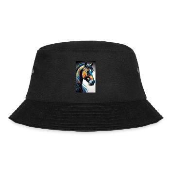 Horse | Horse Riding | Animal | Mount | Colorful - Bucket Hat - black - Front - Lela (165cm)