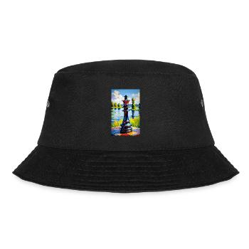 Schach | Schachfigur | Schachspieler - Bucket Hat - Schwarz - Vorne - Lela (165cm)