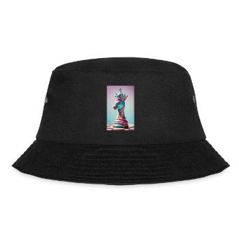 Schach | Schachfigur | Schachspieler - Bucket Hat - Schwarz - Vorne - Lela (165cm)