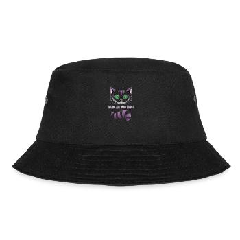 We´re all mad here - Katze Kater Geschenkidee - Bucket Hat - Schwarz - Vorne - Lela (165cm)