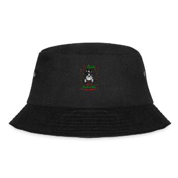 Border Collie Hund Weihnachten Hunderasse - Bucket Hat - Schwarz - Vorne - Lela (165cm)