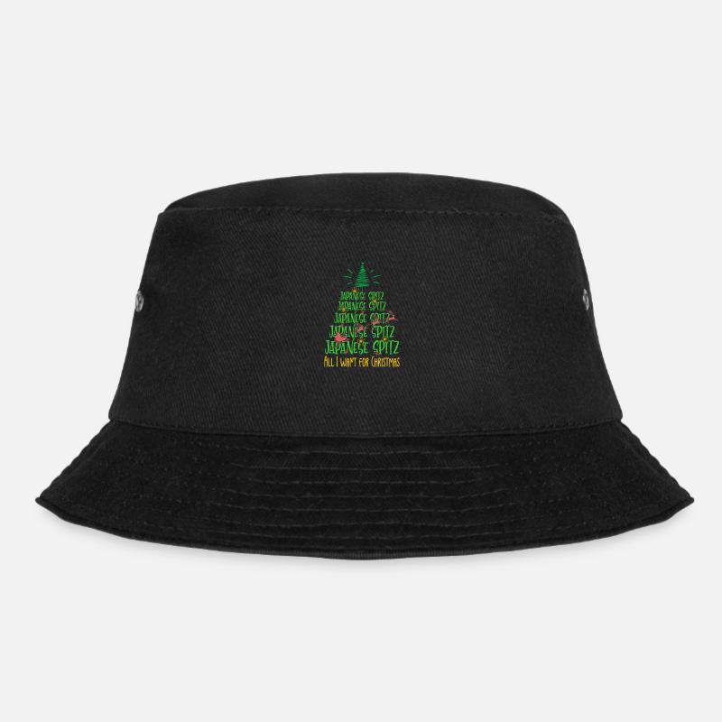 Japanischer Spitz Hund Weihnachten Hunderasse - Bucket Hat - Schwarz