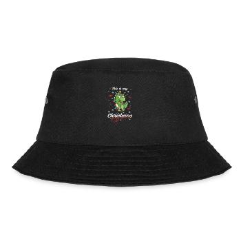 Dinosaurier Trex Pyjama Weihnachten Schlafen - Bucket Hat - Schwarz - Vorne - Lela (165cm)