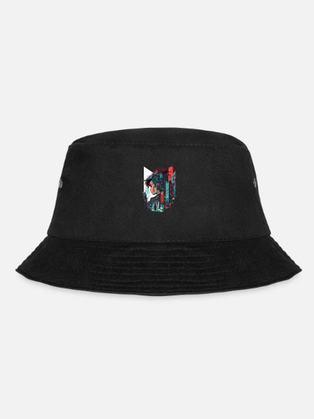 Surreale futuristische Cyber Comic Stadt - Bucket Hat - Schwarz
