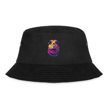 Buntes Hipster-Meerschweinchen - Bucket Hat - Schwarz - Vorne - Lela (165cm)