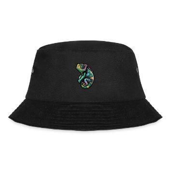 Chameleon Comic - Bucket Hat - Schwarz - Vorne - Lela (165cm)