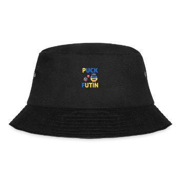 Puck Futin Ich unterstütze die Ukraine - Bucket Hat - Schwarz - Vorne - Lela (165cm)