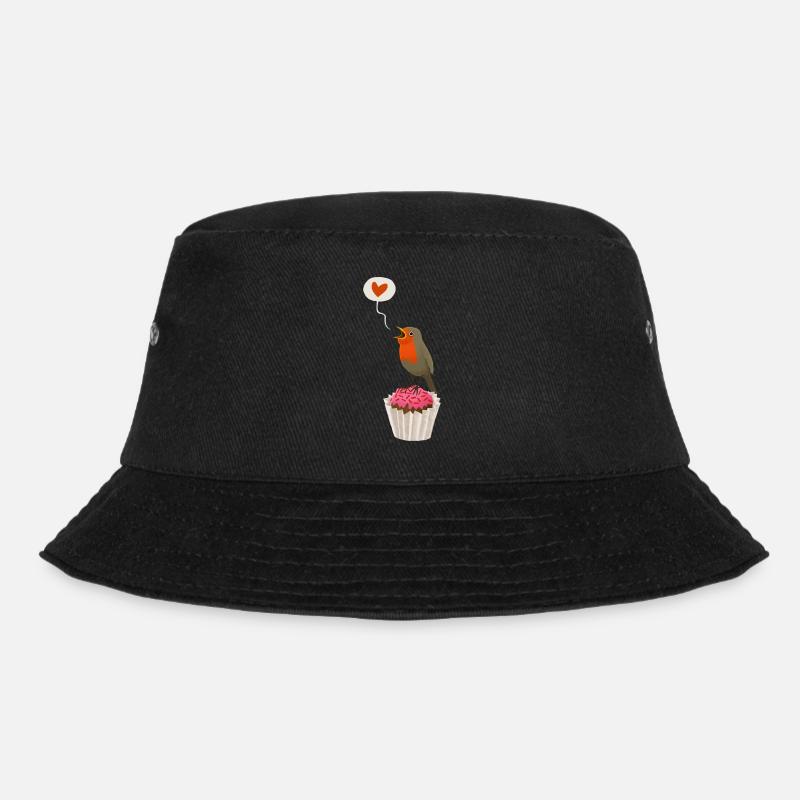 Rotkehlchen wünscht alles Liebe! - Bucket Hat - Schwarz
