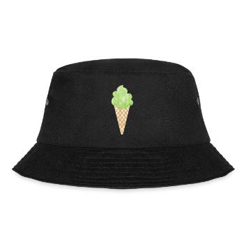 Eis Waffel Eiswaffel Eiscreme Waldmeister grün - Bucket Hat - Schwarz - Vorne - Lela (165cm)