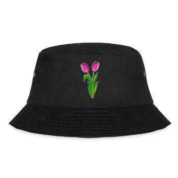 Schöne Tulpen Pflanzenliebhaber Gift - Bucket Hat - Schwarz - Vorne - Lela (165cm)