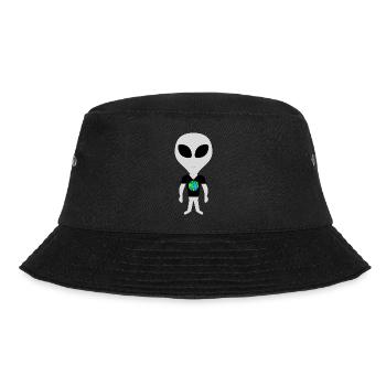 Nachhaltige Außerirdische mit der Erde - Bucket Hat - Schwarz - Vorne - Lela (165cm)