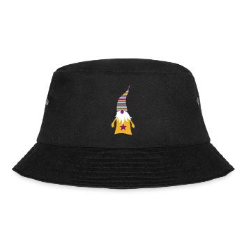 Weihnachtswichtel: Wichtel Stern Weihnachten Kind - Bucket Hat - Schwarz - Vorne - Lela (165cm)