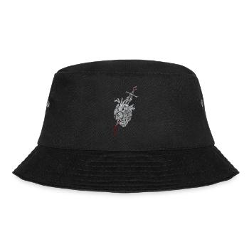 Broken Heart - Schwert durchbohrt Herz - Bucket Hat - Schwarz - Vorne - Lela (165cm)