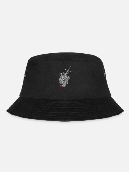 Broken Heart - Schwert durchbohrt Herz - Bucket Hat - Schwarz