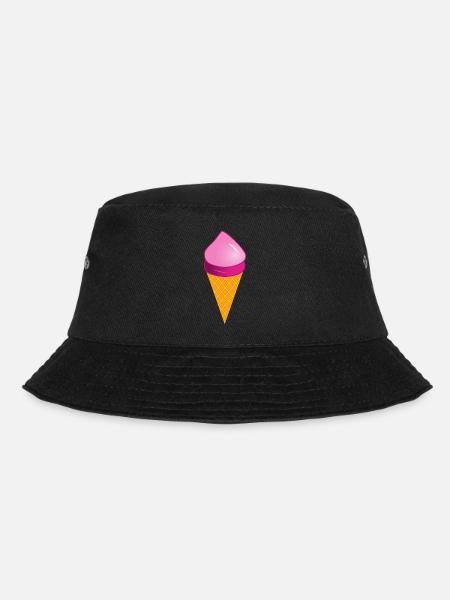 Eis Eiscreme Erdbeere Erdbeereis Sommer Festival - Bucket Hat - Schwarz