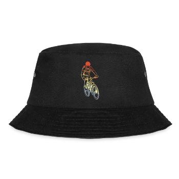 Vintage Mountain Biker Drawing - Bucket Hat - black - Front - Lela (165cm)