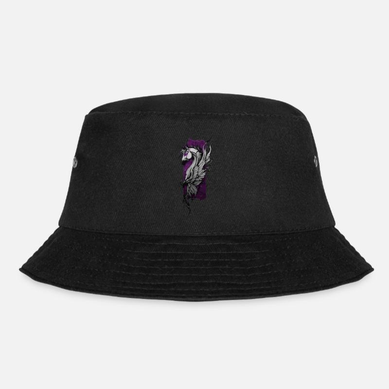 Celestial Harmony: Winged Horse - Bucket Hat - black