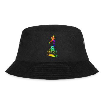Triathlon Rainbow Colors Polygon Sport - Bucket Hat - black - Front - Lela (165cm)