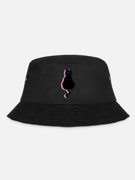 Leuchtkatze pink - Bucket Hat - Schwarz