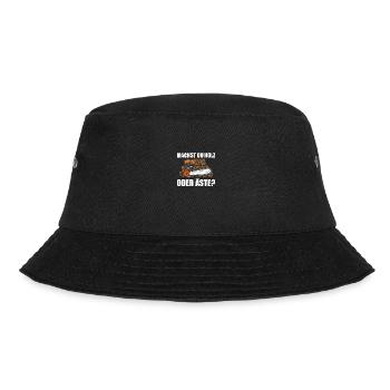 Holz oder Äste? Holzfäller Waldarbeiter Forstwirt - Bucket Hat - Schwarz - Vorne - Lela (165cm)