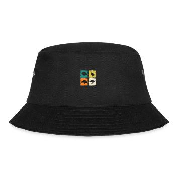 Hühner Hahn Perlhuhn - Bucket Hat - Schwarz - Vorne - Lela (165cm)