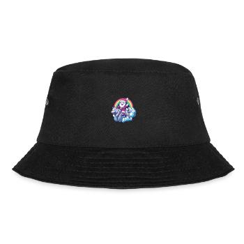 Wolf Weihnachtsmann Regenbogen - Bucket Hat - Schwarz - Vorne - Lela (165cm)