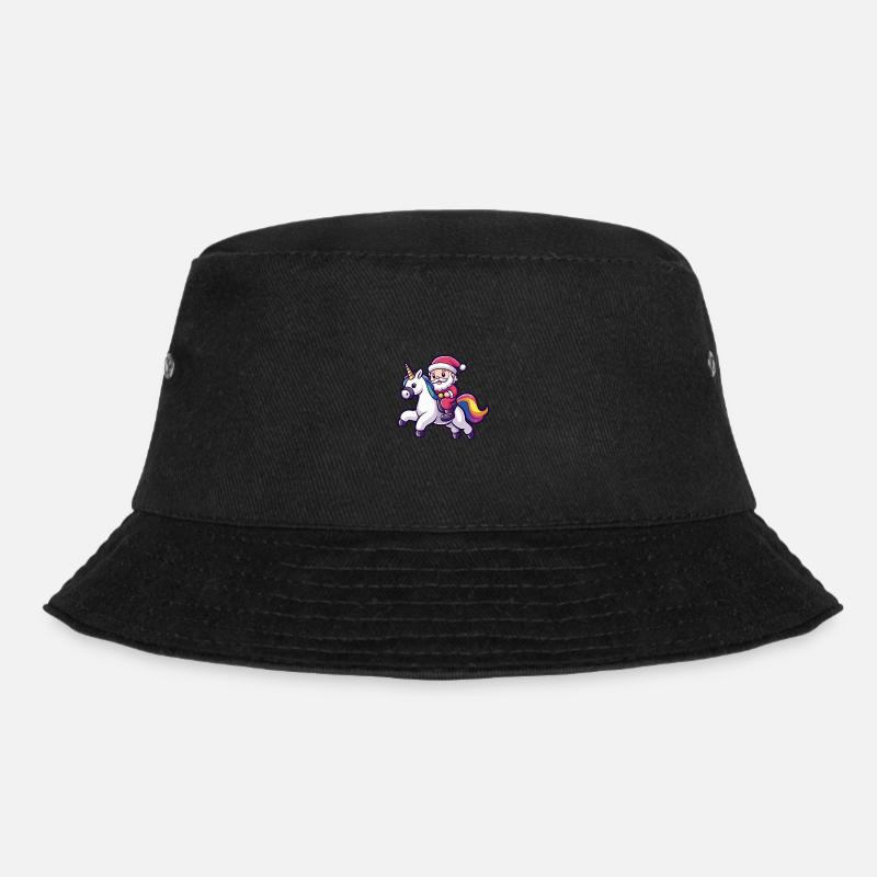 Einhorn Weihnachtsmann - Bucket Hat - Schwarz