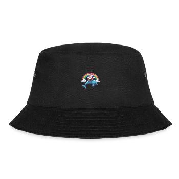 Dolphin Santa Claus Rainbow - Bucket Hat - black - Front - Lela (165cm)