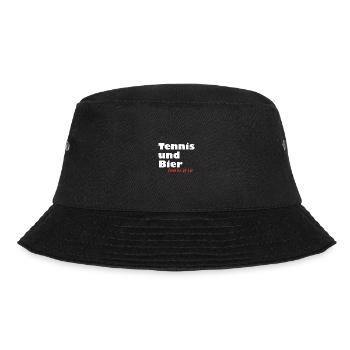 tennis und bier drum bin ich hier weiss - Bucket Hat - Schwarz - Vorne - Lela (165cm)