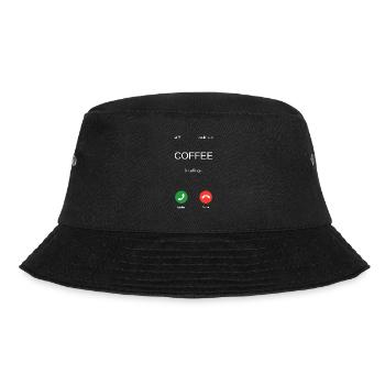 Funny Coffee Gift - Coffee is Calling - Bucket Hat - black - Front - Lela (165cm)