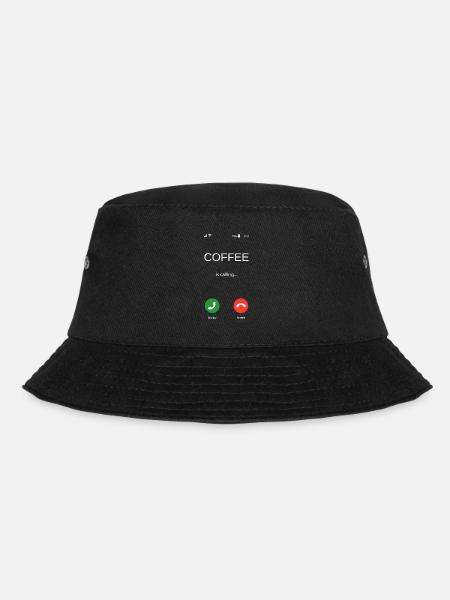 Lustiges Kaffee Geschenk - Coffee is Calling - Bucket Hat - Schwarz